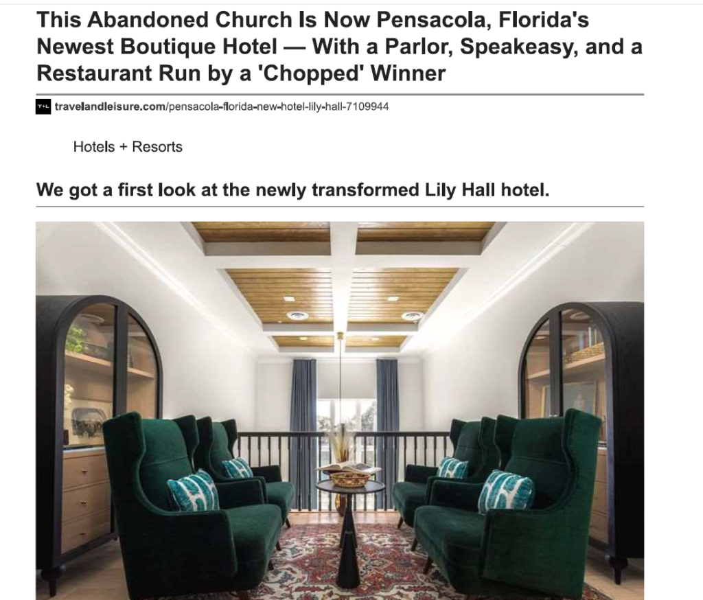 Travel + Leisure article image Lily Hall review