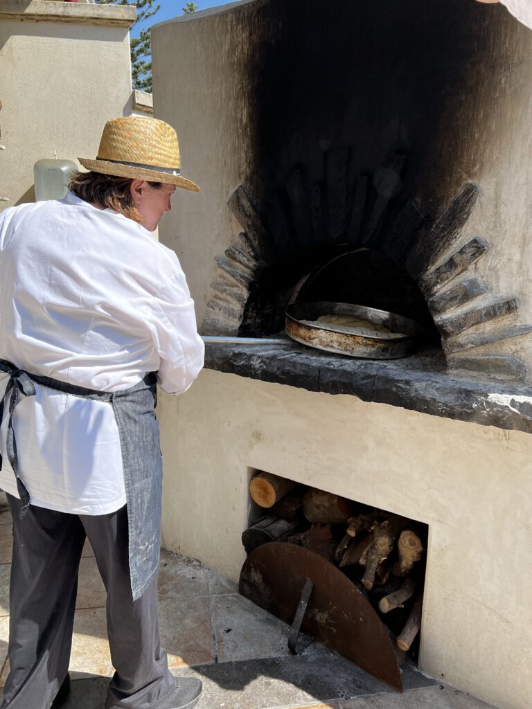 woman baking bread